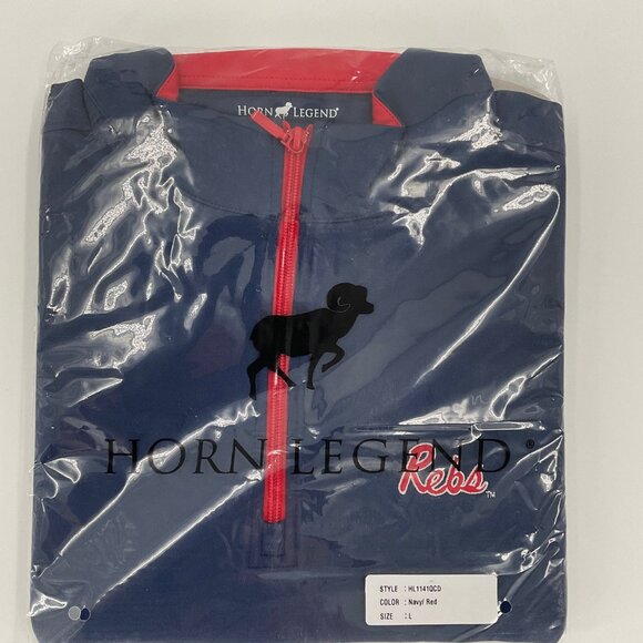 NATTY! Horn Legend Navy "Rebs" 2022 CWS Champion Quarter-Zip - L - NWT & Sealed - Picture 2 of 7